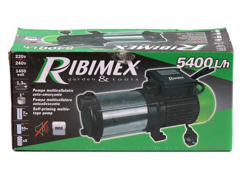 Ribimex PRMCA5 - Bomba autocebante el&eacute;ctrica de jard&iacute;n - 5 turbinas - 1450 W