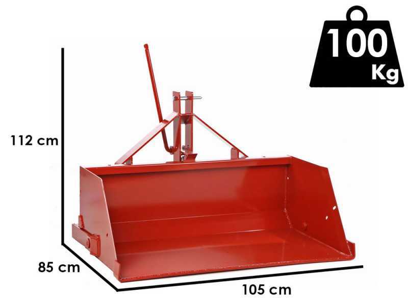 Francini PR 100 - Pala trasera para tractor - de 100 cm - Capacidad 400Kg