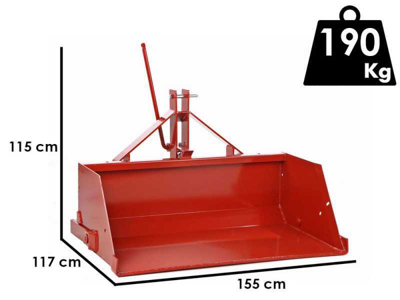 Francini PR 150 - Pala trasera para tractor - de 150 cm - Capacidad 500Kg