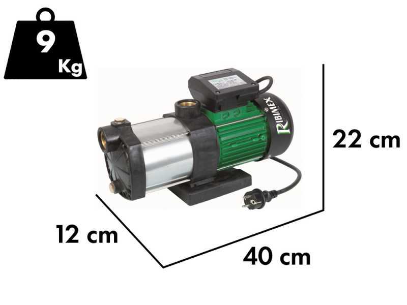 Ribimex PRMCA3P - Bomba autocebante el&eacute;ctrica de jard&iacute;n - 3 turbinas - 900 W