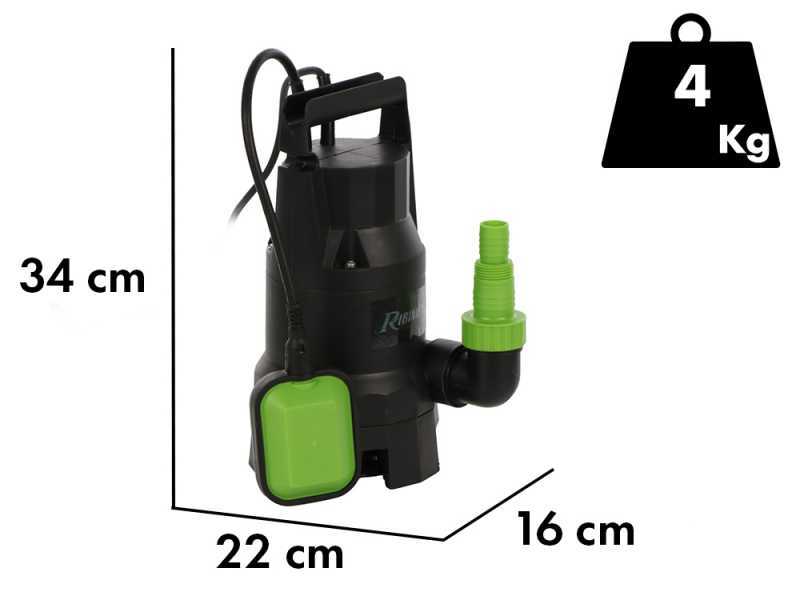 Ribimex PRPVC400C - Bomba sumergible para aguas residuales - 400 W