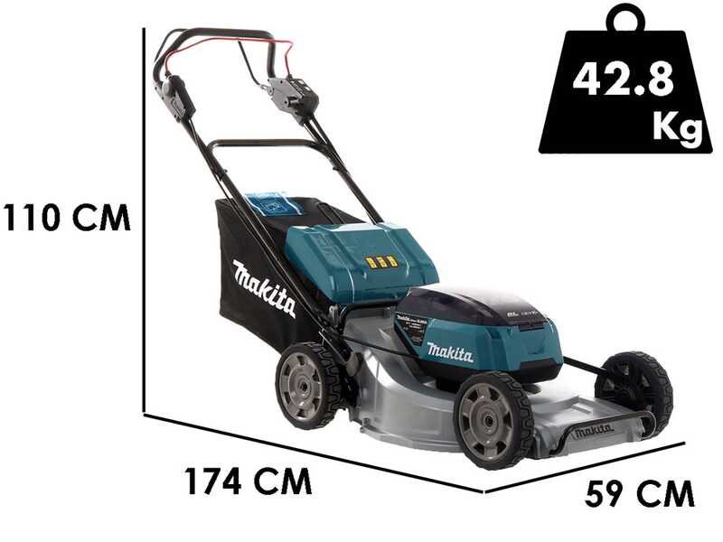 Makita DLM533 - Cortac&eacute;sped de bater&iacute;a autopropulsado - 4x18V/5Ah - Corte de 53 cm