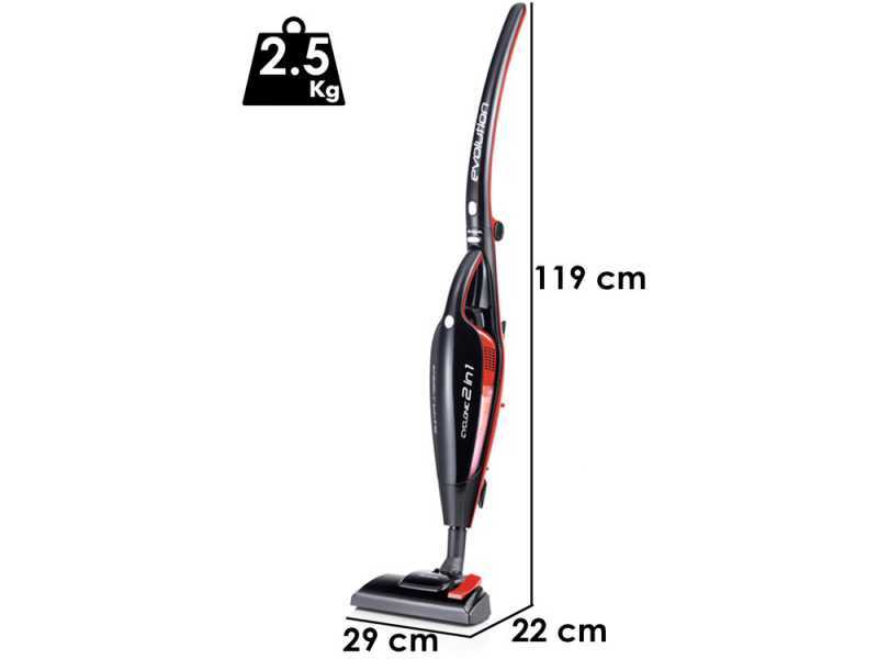Ariete Evo 2 in 1 - Escoba el&eacute;ctrica - Aspiradora de polvo y para migas - 2 en 1