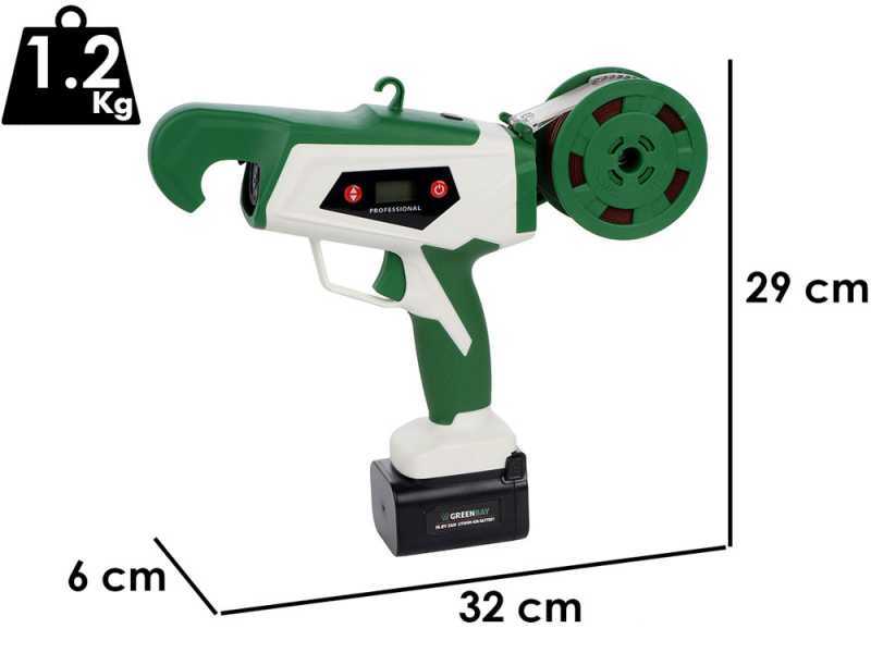 GreenBay TopTie 840 - Atadora de vi&ntilde;a el&eacute;ctrica de bater&iacute;a - 2 x 16.4V 2Ah