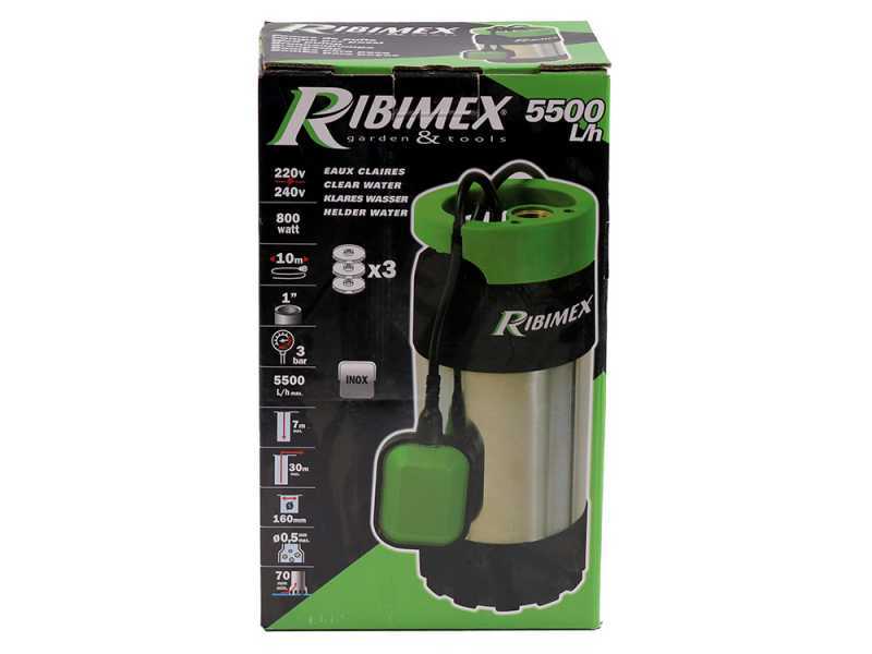 Ribimex PRPVC801MC3 - Bomba sumergible para pozos - 800 W - Aguas limpias