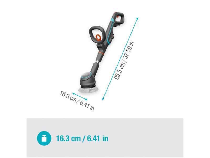 Gardena AquaBrush Compact 02/18V - Limpiador de suelos de bater&iacute;a - BATER&Iacute;A Y CARGADOR NO EST&Aacute;N INCLUIDOS