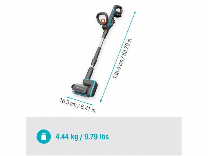 Gardena AquaBrush Universal 03/18V P - Limpiador de suelos de bater&iacute;a + Cepillo - con starter kit 18V - 2.5Ah