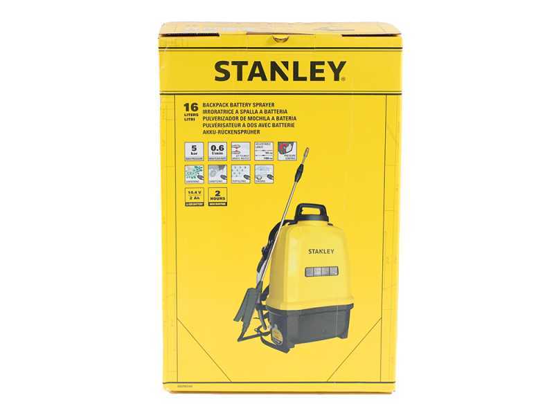 Stanley SXSPBS16E - Pulverizador de bater&iacute;a de mochila - 16 litros - 14,4V/2Ah