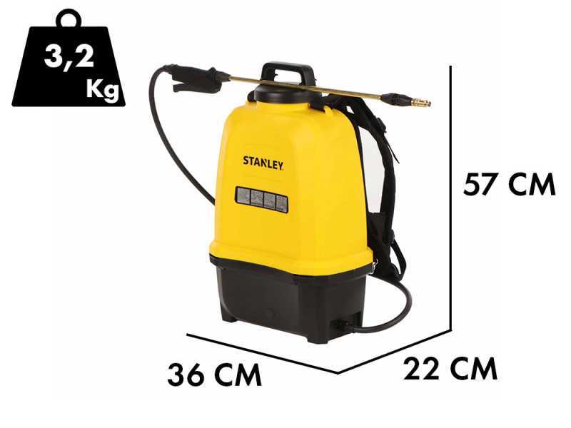 Stanley SXSPBS16E - Pulverizador de bater&iacute;a de mochila - 16 litros - 14,4V/2Ah