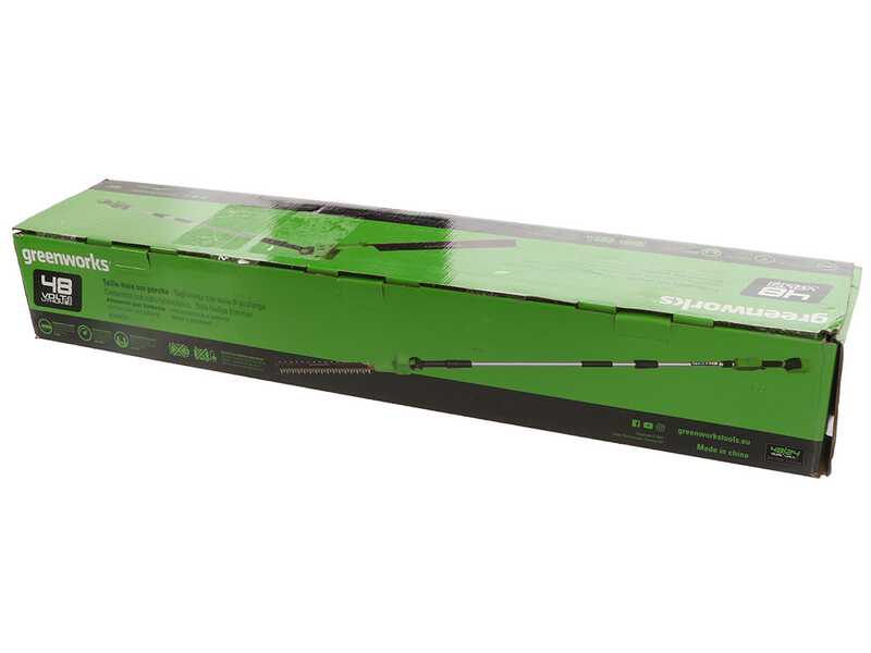 Greenworks G48PHTII - Cortasetos de bater&iacute;a con p&eacute;rtiga - 48V 4Ah
