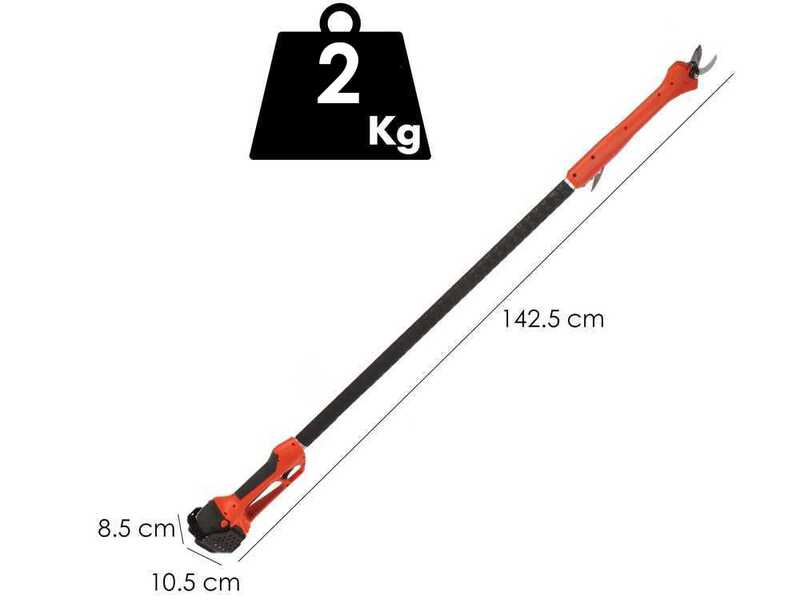 Stocker Magma E-140 TR - Tijera el&eacute;ctrica de poda con p&eacute;rtiga - 21.6V/2.6Ah