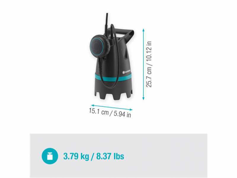 Gardena 10500 BASIC - Bomba sumergible para agua sucia - 400 W - 10500 l/h - 0.5 bar
