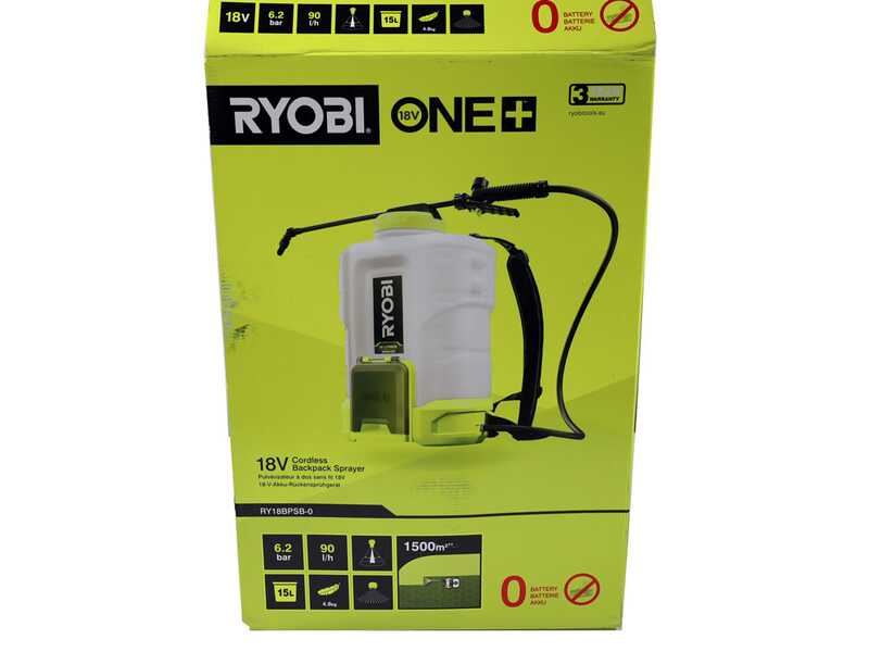 Ryobi RY18BPSB-0 - Pulverizador de mochila a bater&iacute;a 18V - Dep&oacute;sito 15L - BATER&Iacute;A Y CARGADOR NO INCLUIDOS