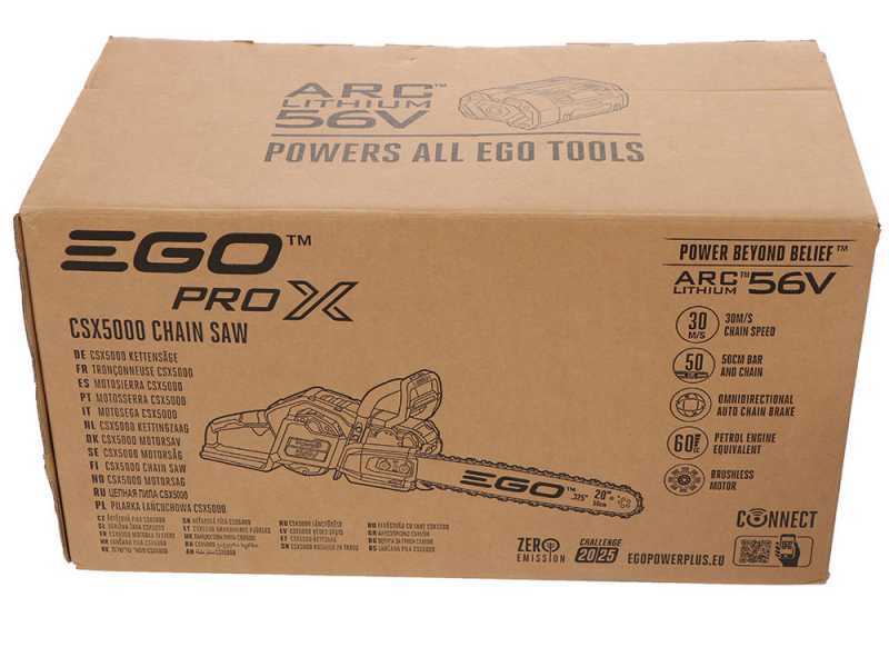 EGO CSX 5000 - Motosierra de bater&iacute;a 56V - Espada de 50 cm - BATER&Iacute;A Y CARGADOR NO EST&Aacute;N INCLUIDOS
