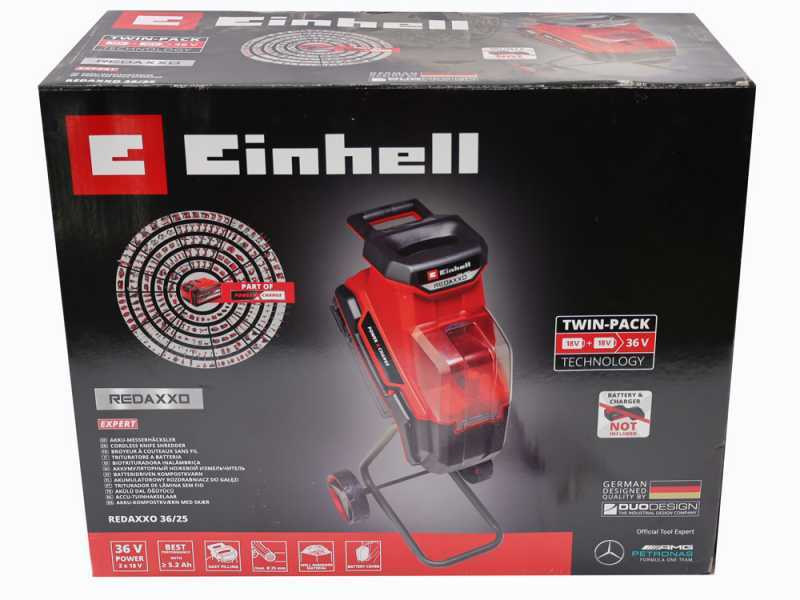 Einhell REDAXXO 36/25 - Biotrituradora de bater&iacute;a 36V - con recogedor - SIN BATER&Iacute;AS NI CARGADOR