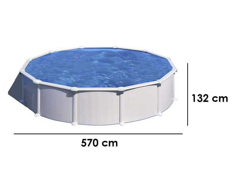Gre Atlantis Redonda &Oslash;550 x 132cm - Piscina desmontable de acero