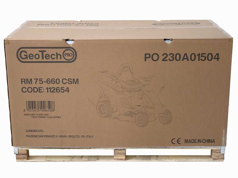GeoTech-Pro RM 75-660 CSM - Tractor cortac&eacute;sped mini-rider - Corte de 66 cm - Arranque el&eacute;ctrico