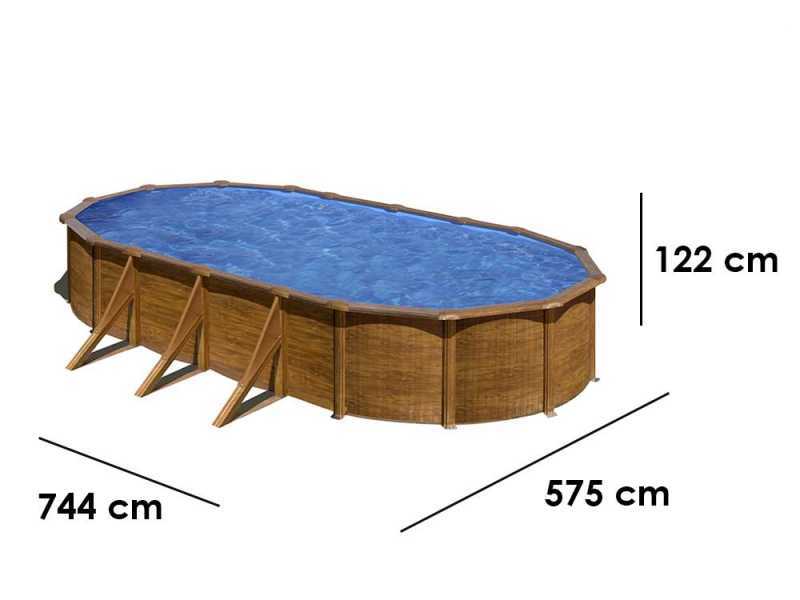 Gre Pacific Ovalada 730x375x120cm - Piscina desmontable de acero
