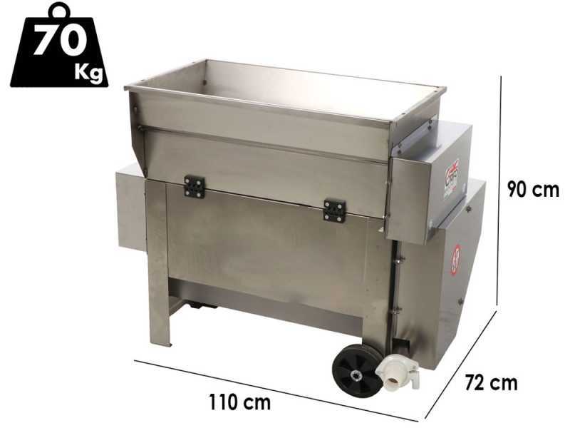 Grifo DVEP20IR - Despalilladora el&eacute;ctrica in INOX con bomba y rodillos - Con protecciones incluidas