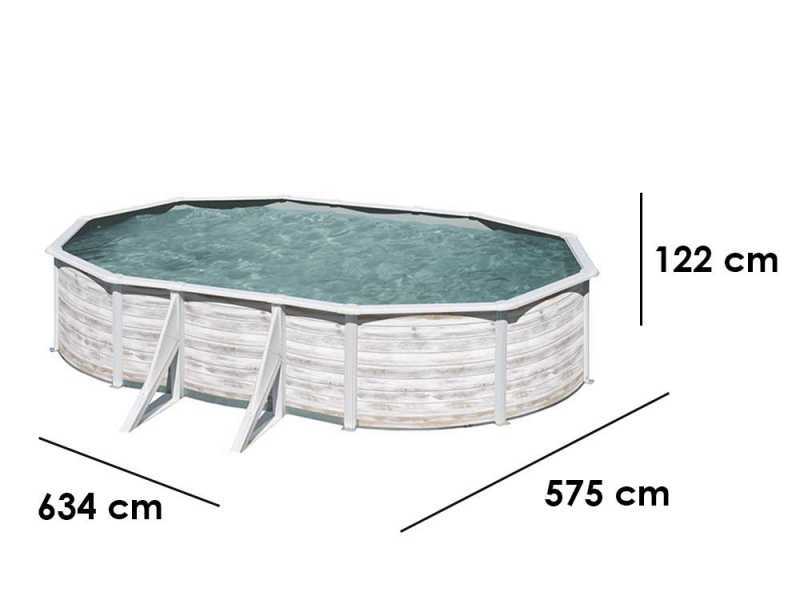 Gre Finlandia Ovalada 610x375x120cm - Piscina desmontable de acero