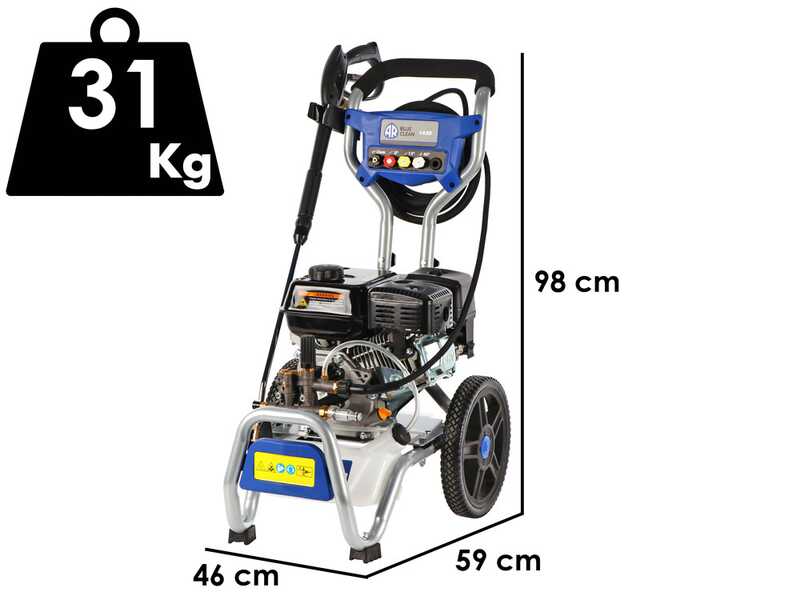 Annovi &amp; Reverberi AR 1435 - Hidrolimpiadora de gasolina - 200 bar - 660 l/h - motor Loncin G200F