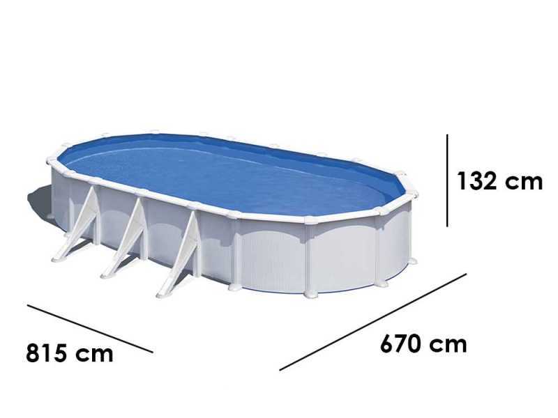 Gre Atlantis Ovalada 800x470x132cm - Piscina desmontable de acero