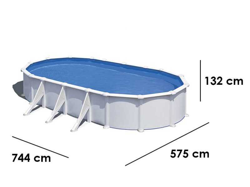 Gre Atlantis Ovalada 730x375x132cm - Piscina desmontable de acero