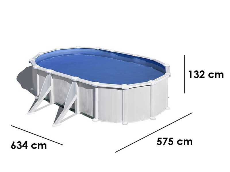 Gre Atlantis Ovalada 610x375x132cm - Piscina desmontable de acero