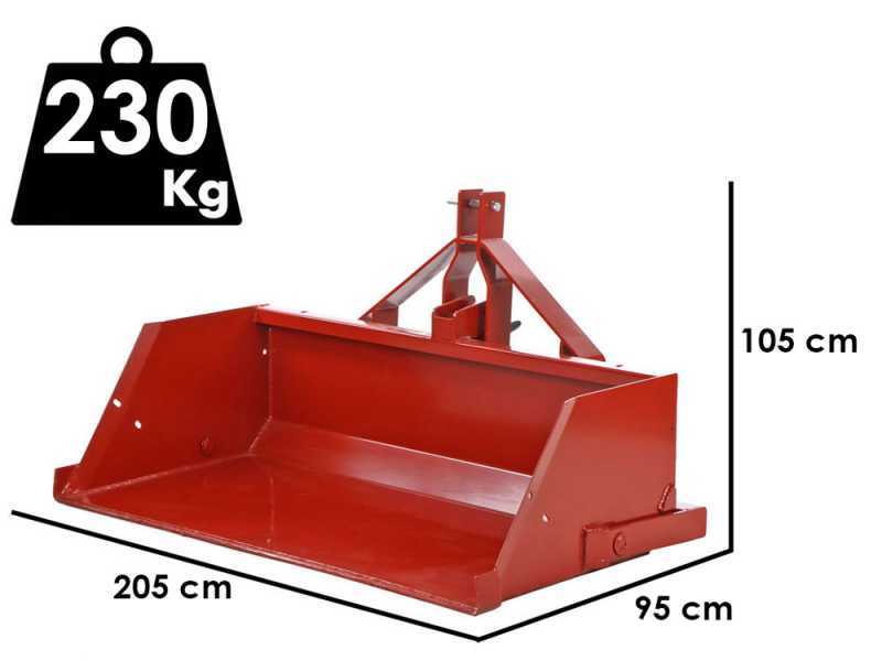 Francini PR 200 - Pala trasera hidr&aacute;ulica para tractor - de 200 cm - Capacidad 700 kg