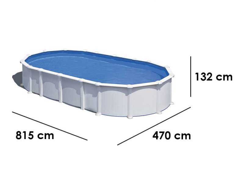 Gre Haiti Ovalada 800x470x132cm - Piscina desmontable - Postes enterrados