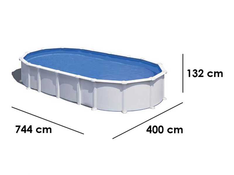 Gre Haiti Ovalada 730x375x132cm - Piscina desmontable - Postes enterrados