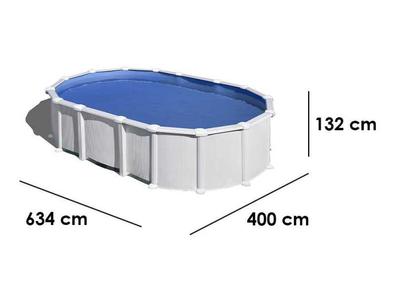 Gre Haiti Ovalada 610x375x132 cm - Piscina desmontable - Postes enterrados