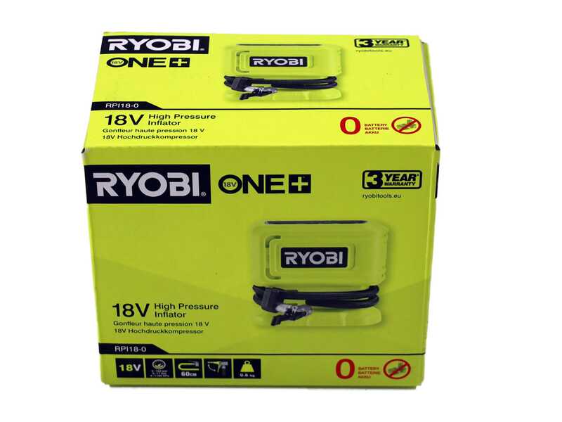 Ryobi RPI18-0 - Compresor port&aacute;til de bater&iacute;a - 18V - BATER&Iacute;A Y CARGADOR NO EST&Aacute;N INCLUIDOS