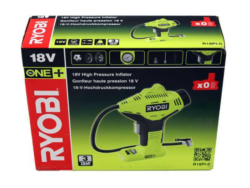 Ryobi R18PI-0 - Compresor port&aacute;til de bater&iacute;a - 18V - BATER&Iacute;A Y CARGADOR NO EST&Aacute;N INCLUIDOS