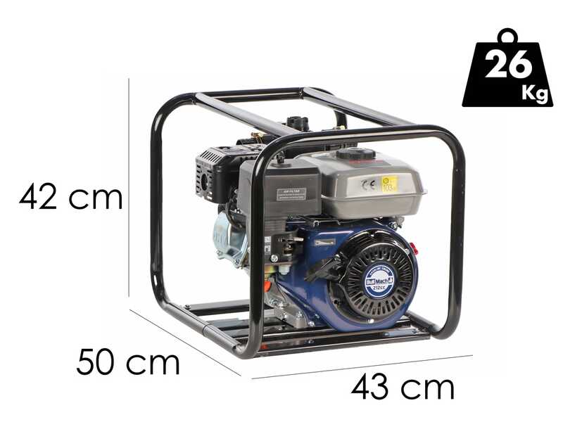BullMach NAYLA 50 - Motobomba de gasolina - Gran altura de elevaci&oacute;n - racores de 50/40/40 mm