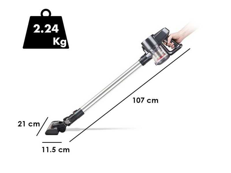 Girmi AP91 - Aspiradora recargable sin cable - Bater&iacute;a de iones de litio 22.2 V/ 2.5 Ah