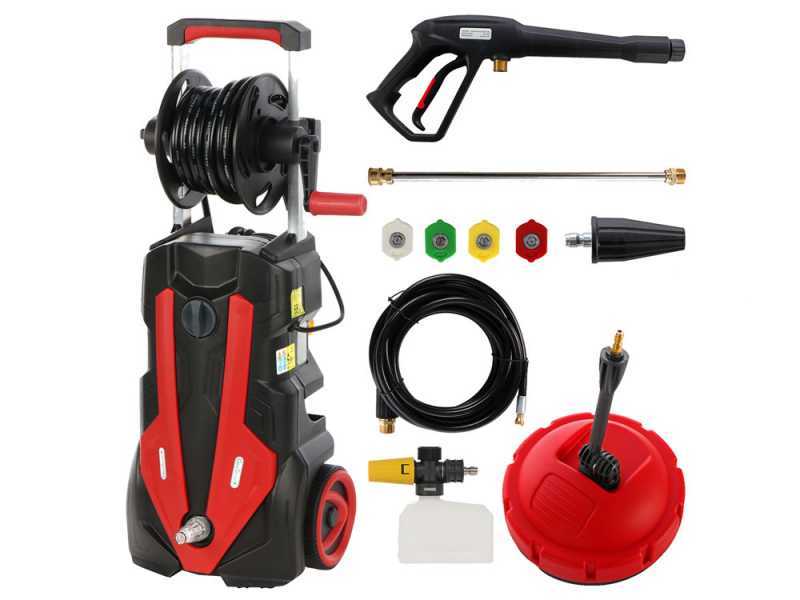 GeoTech Blasty 180 - Hidrolimpiadora con lanza profesional + Kit patio y desatascadora - 180 bar - 450 l/h
