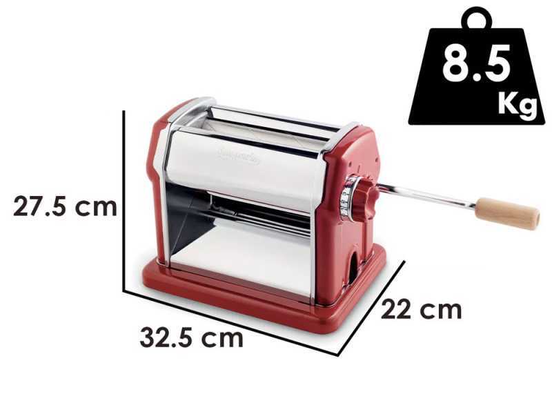 Imperia Gran Gourmet Rojo - M&aacute;quina para hacer pasta manual INOX