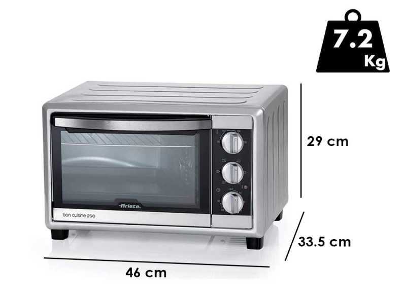 Ariete Bon Cuisine 250 - horno el&eacute;ctrico est&aacute;tico y ventilado - 25L 1500W