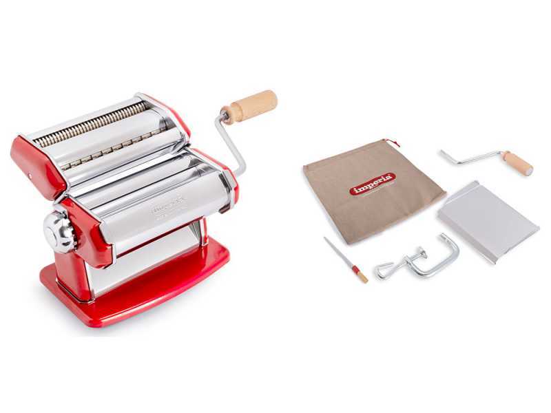 Imperia iPasta T.2/6,5 mm Roja - M&aacute;quina de hacer pasta manual INOX