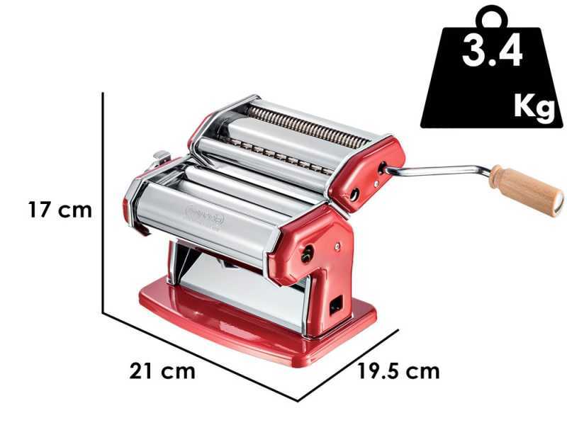 Imperia iPasta T.2/6,5 mm Roja - M&aacute;quina de hacer pasta manual INOX