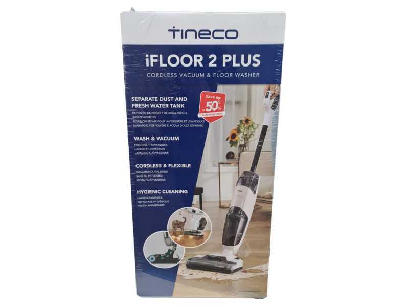Tineco iFloor 2 Plus - Fregadora de bater&iacute;a 3 en 1: lava, seca y aspira