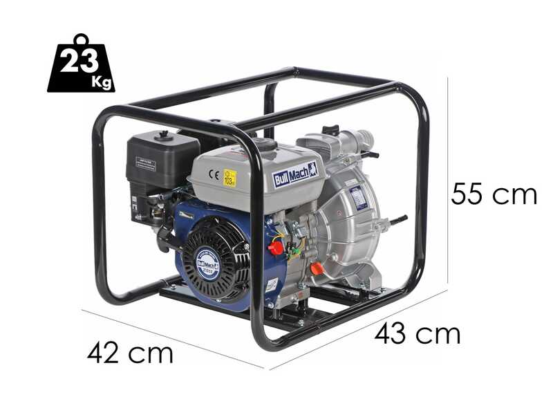 BullMach NERINA 50 - Motobomba de gasolina - para agua sucia - con racores de 50 mm
