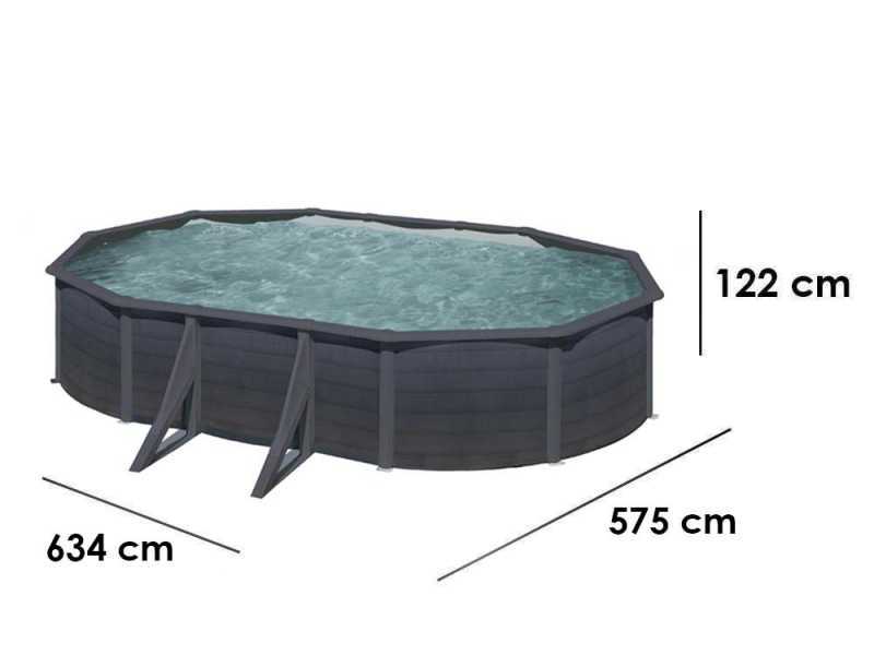 Gre Kea Ovalada 610x375x120cm - Piscina desmontable de acero