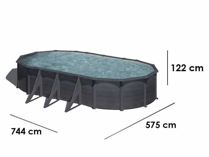 Gre Kea Ovalada 730x375x120cm - Piscina desmontable de acero