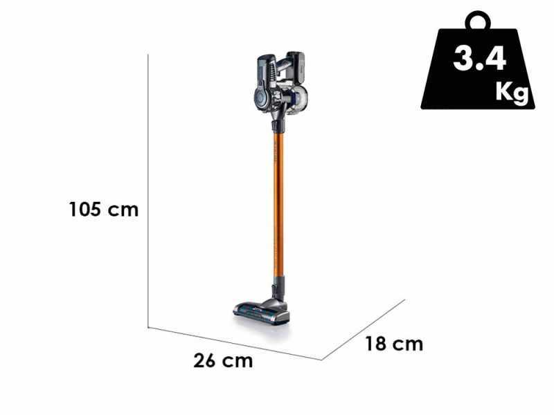 Ariete Digital Lithium Naranja - Escoba el&eacute;ctrica recargable sin cable - Bater&iacute;a de litio 22.2 V/ 2.2 Ah