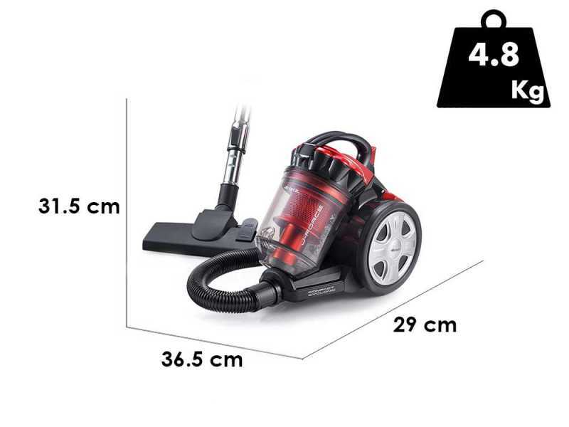Ariete 2753 J-Force - Aspirador de trineo multicicl&oacute;nico sin bolsa - 700W