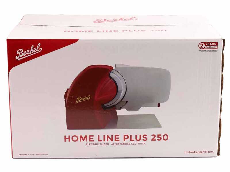 Berkel Home Line Plus 250 Rojo Mate - Cortadora de fiambre con cuchilla de 250 mm