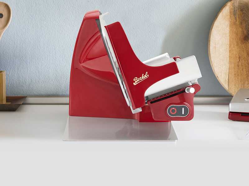Berkel Home Line Plus 250 Rojo Mate - Cortadora de fiambre con cuchilla de 250 mm