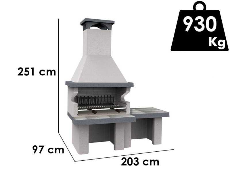 Edilmark Barbecue 200 - Barbacoa de obra para le&ntilde;a y carb&oacute;n